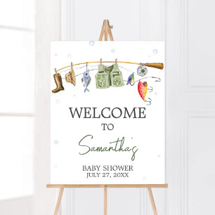 Póster Bienvenidos al Baby Shower de Little Fisherman