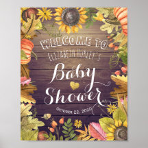 Bienvenidos al Baby Shower de otoño con hojas de a