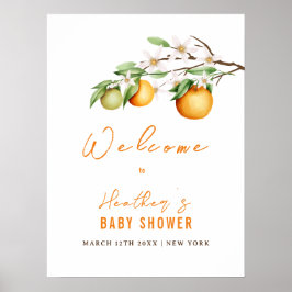 Póster Bienvenidos al Baby Shower de Summer Cutie Citrus 