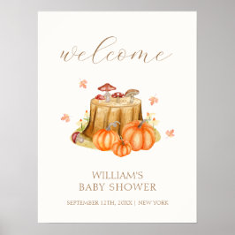 Póster Bienvenidos al Baby Shower de Woodland Fall