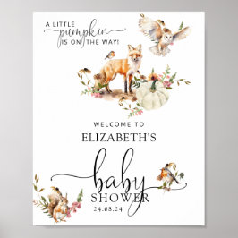 Póster Bienvenidos al Baby Shower de Woodland Pumpkin Fal