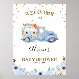 Póster Bienvenidos al Baby Shower del Camión de Calabaza