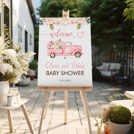 Póster Bienvenidos al Baby Shower del Camión de Calabaza