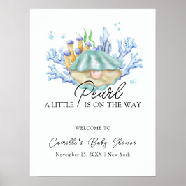 Póster Bienvenidos al Baby Shower Ocean Pearl Under Sea