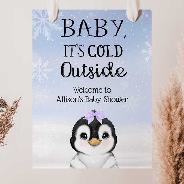 Póster Bienvenidos al Baby Shower Penguin Winter (Subido por el creador)
