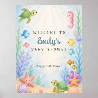 Póster Bienvenidos al Baby Shower Te Veré Pronto