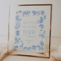 Bienvenidos al Baby Shower Toile De Jouy Safari