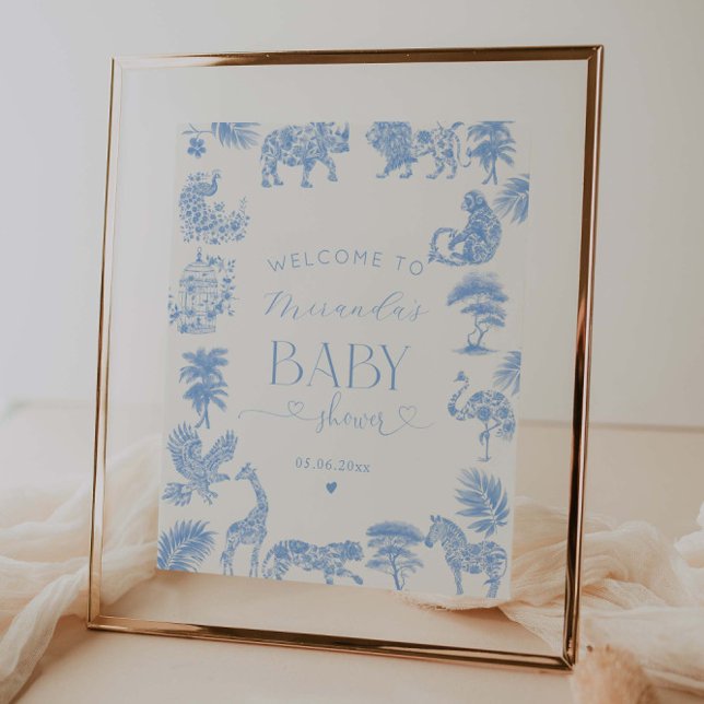 Póster Bienvenidos al Baby Shower Toile De Jouy Safari (Subido por el creador)