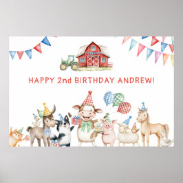 Póster Bienvenidos al Barnyard Party de cumpleaños