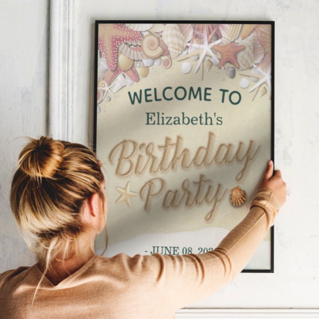 Póster Bienvenidos al Birday Party Summer Beach Starfish  (Subido por el creador)