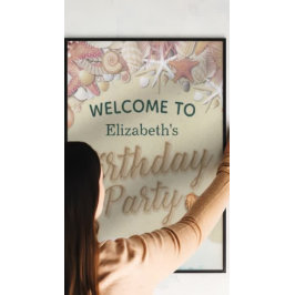Póster Bienvenidos al Birday Party Summer Beach Starfish 