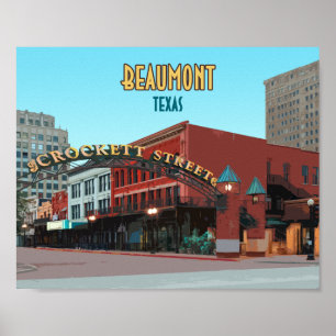 Póster Bienvenidos al centro de la ciudad de Beaumont Tex