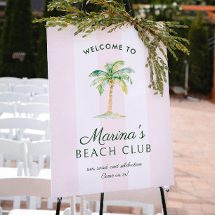 Póster Bienvenidos al Club de Playa de Palm Beach Club de