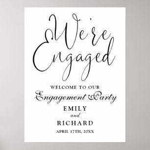 Póster Bienvenidos al compromiso Fiesta de compromiso Let