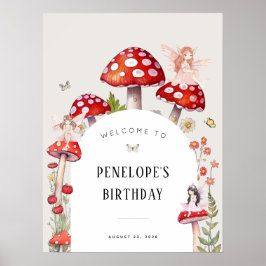Póster Bienvenidos al cumpleaños de Fairy Woodland