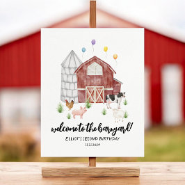 Póster Bienvenidos al cumpleaños de Farmyard Granja Anima