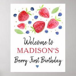 Póster Bienvenidos al cumpleaños de Strawberry Blueberry