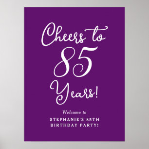Póster Bienvenidos al cumpleaños del otoño a los 85 años