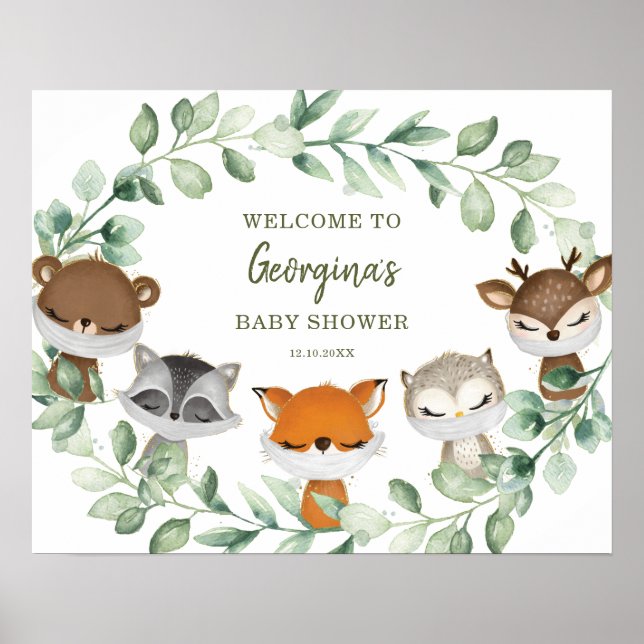 Póster Bienvenidos al desfile de Baby Shower en cuarenten (Frente)