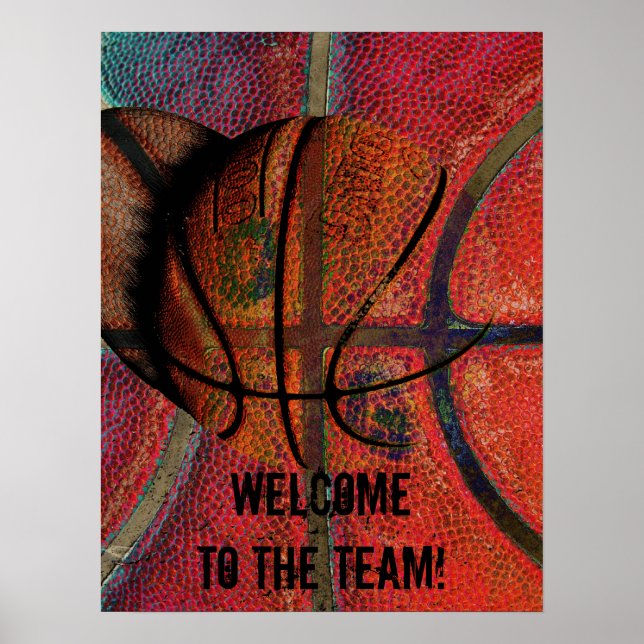 Póster bienvenidos al equipo - poster de baloncesto (Frente)