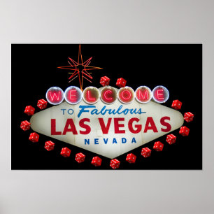 Póster Bienvenidos al fabuloso Poster de Las Vegas + Dice