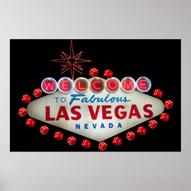 Póster Bienvenidos al fabuloso Poster de Las Vegas + Dice (Frente)