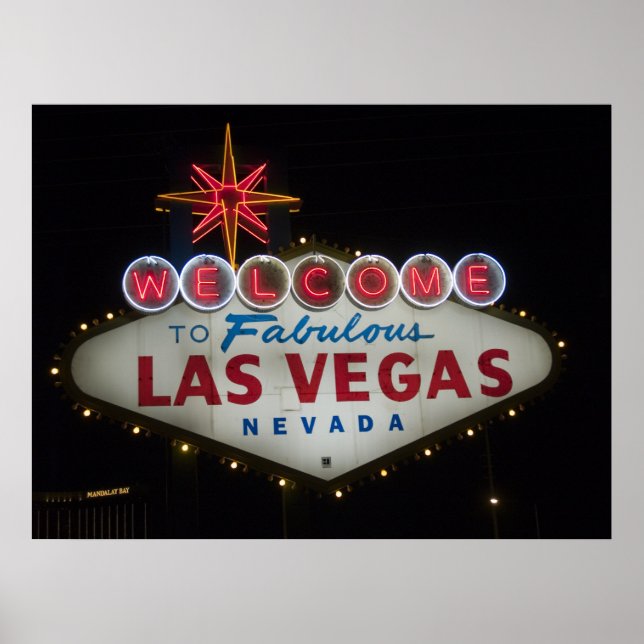 Póster Bienvenidos al fabuloso Poster de Las Vegas Nevada (Frente)