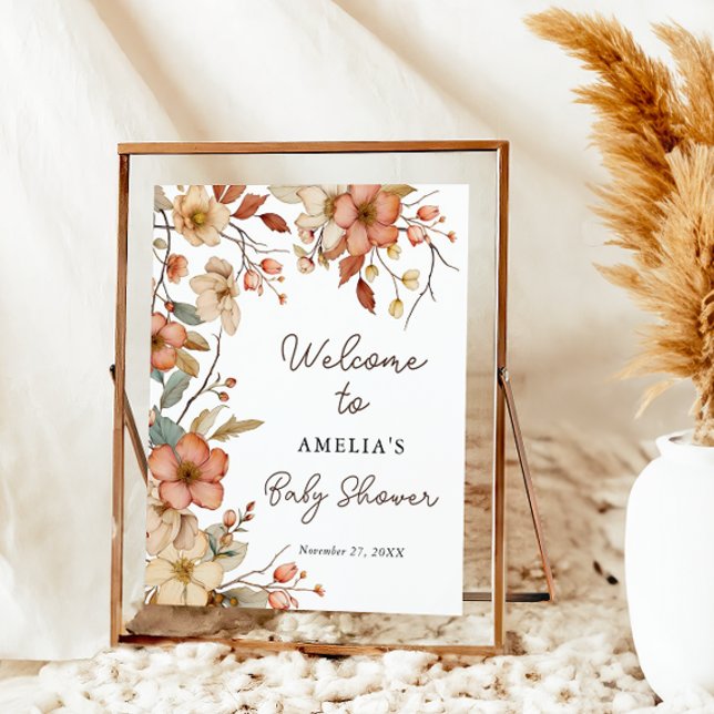 Póster Bienvenidos al Floral Boho Wildflower Baby Shower (Subido por el creador)