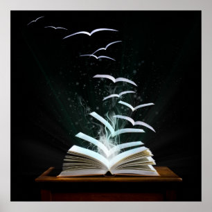 Póster ¡Bienvenidos al mágico mundo de la lectura!
