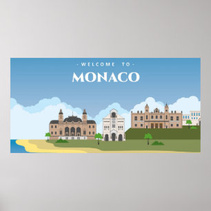 Póster Bienvenidos al manaco