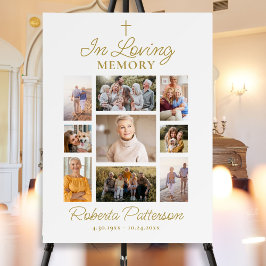 Póster Bienvenidos al Memorial de la Cruz del collage de 