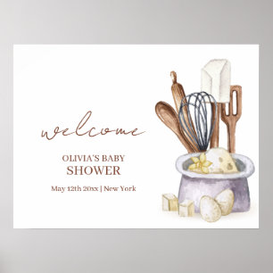 Póster Bienvenidos al minimalista Boho Bakery Chef Baby S
