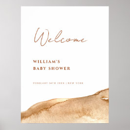 Póster Bienvenidos al Moderno Boho Watercolor Desert Baby