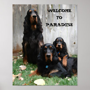 Póster BIENVENIDOS AL PARAÍSO Gordon Setter Canvas Print