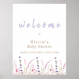 Póster Bienvenidos al Pequeño Jardín de Flores Silvestres