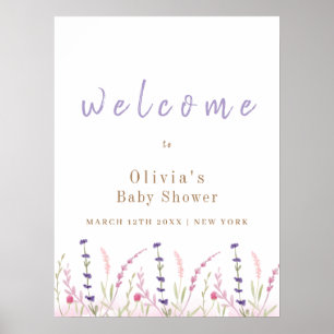 Póster Bienvenidos al Pequeño Jardín de Flores Silvestres