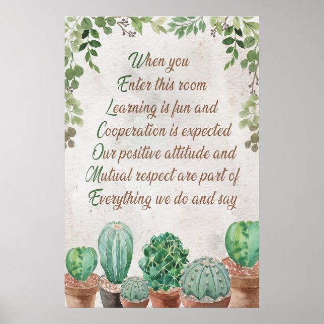 Póster Bienvenidos Al Poster De Aula (Frente)