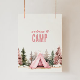 Póster Bienvenidos al Poster de campamento de campamento 