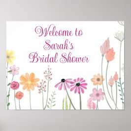 Póster Bienvenidos al poster de ducha de novia personaliz