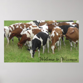 Póster Bienvenidos al Poster de fotografía de vacas leche