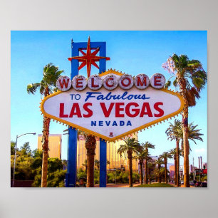Póster Bienvenidos al Poster de Rótulo de Las Vegas