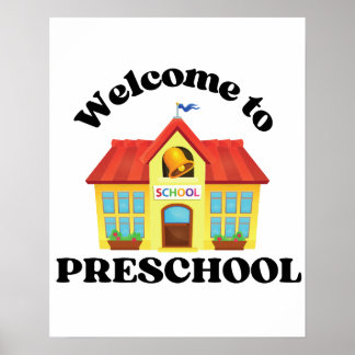 Póster Bienvenidos al preescolar: Poster brillante y aleg