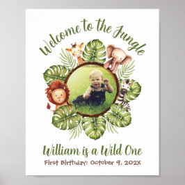 Póster Bienvenidos al Rótulo Safari Wild One, foto de la