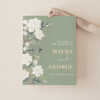 Bienvenidos al Sage Green Chinoiserie Boda Floral