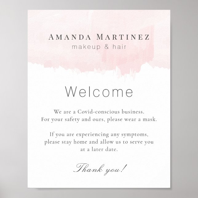 Póster Bienvenidos al Salón De Maquillaje De Pelo De Colo (Frente)