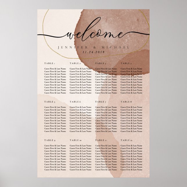 Póster Bienvenidos al Terracotta Boho Beach Wedding (Frente)