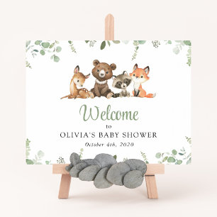 Póster Bienvenidos animales de Woodland, Bosque, Bienveni