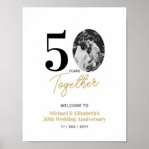 Póster Bienvenidos Aniversario de Bodas de Oro 50 Foto 
