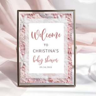 Póster Bienvenidos Baby Shower a los copos de nieve de pl