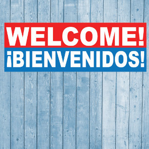 Póster Bienvenidos Banner en inglés y español